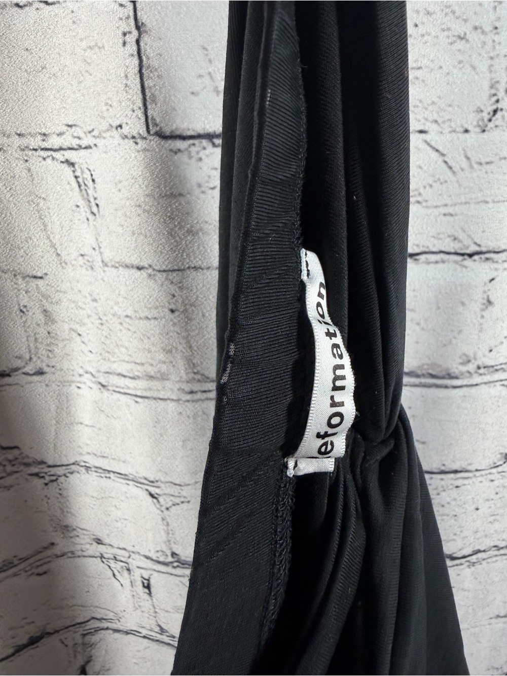 Reformation Rylan Black Twist-Front Midi Skirt - Picture 9 of 10